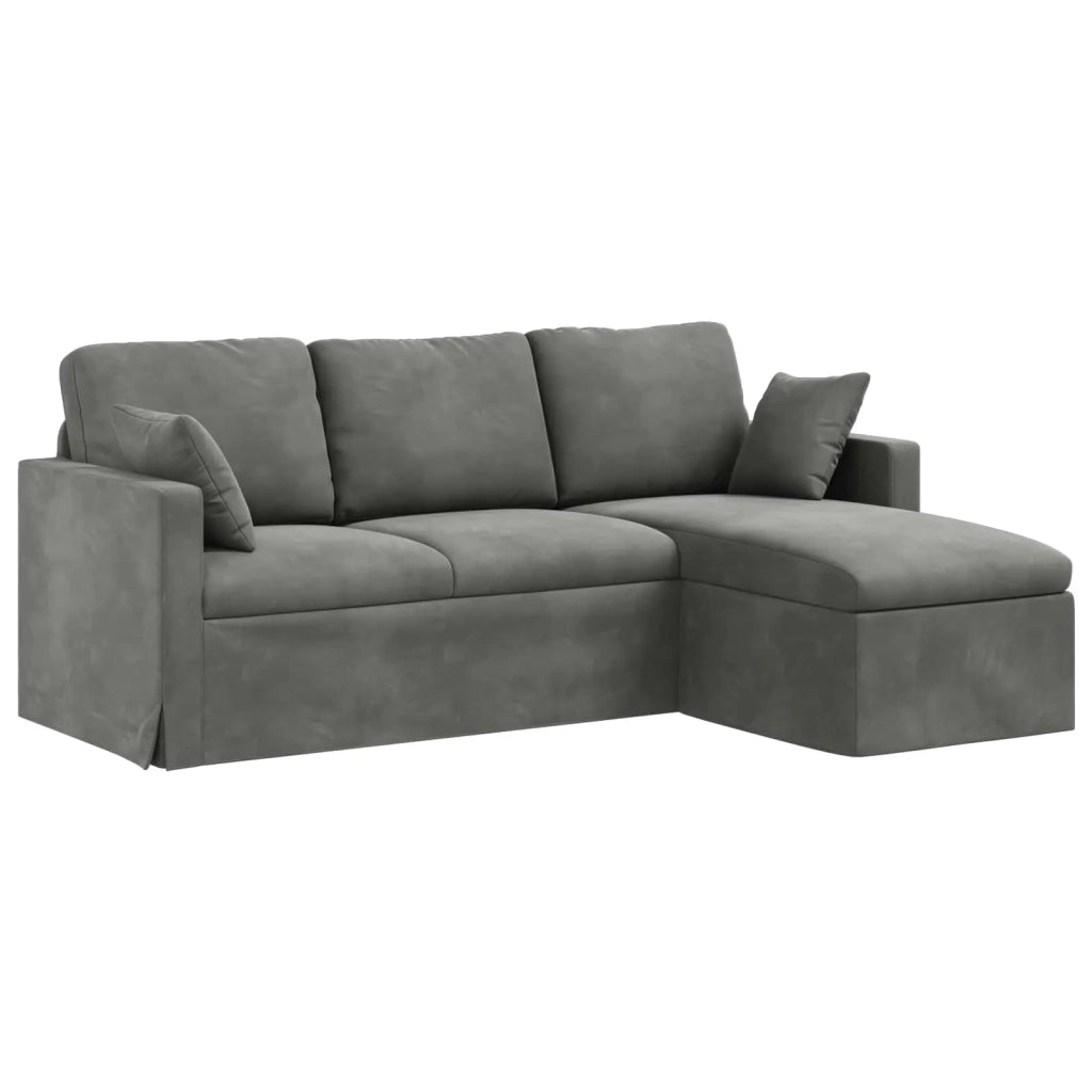 Divano Grigio scuro 198 x 134 x 80 cm Velluto 42024459