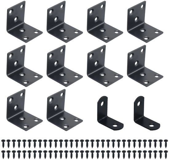 Connettori angolari 10 pezzi - Angolo 90 gradi - Lame di connessione 40 x 40 x 40 mm - Resistente - Per legno - Facili da installare - Morsetti angolari