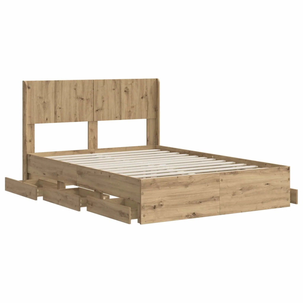 Struttura del letto con stoccaggio e testata Artisan Oak 3445804