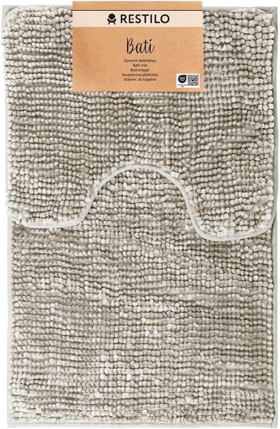 Set di tappetino per bagno badmat 50x80 cm e 40x50 cm con superficie antiscivolo Bati Beige