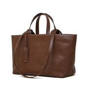Borsa a tracolla da donna in vera pelle marrone