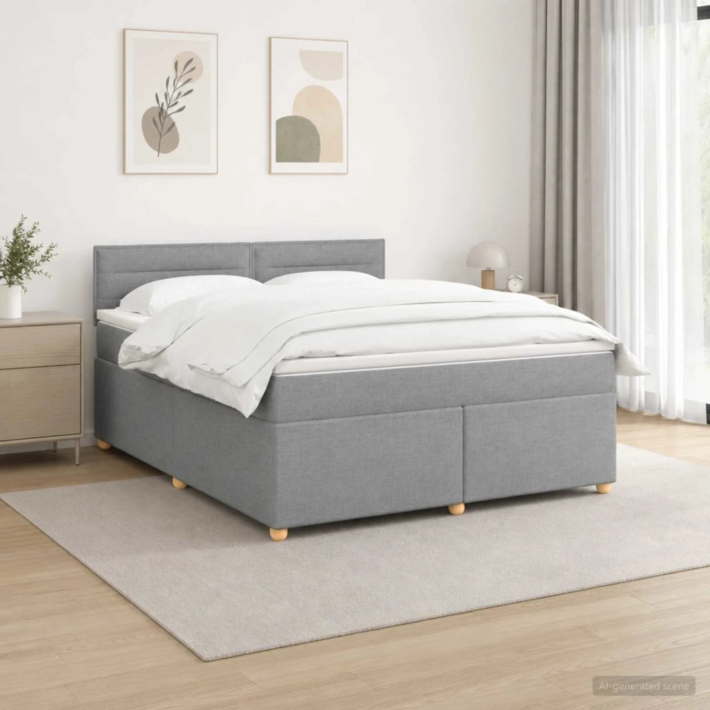 Letto box spring con materasso Grigio Chiaro 140 x 190 cm 3452408