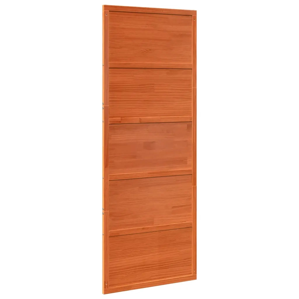 Porta del Granaio Marrone 80x208 cm in Legno Massello di Pino 850637