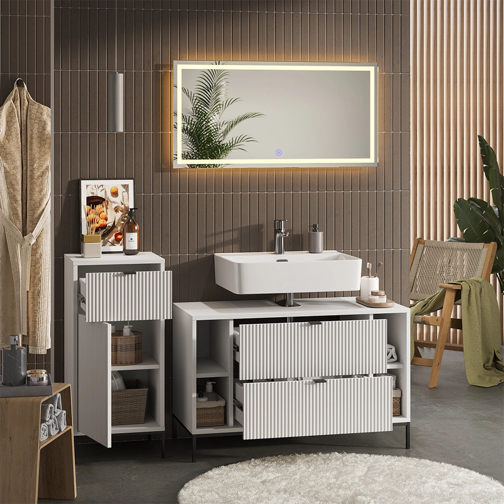 Vicco Set di mobili da bagno Bianco 3 parti