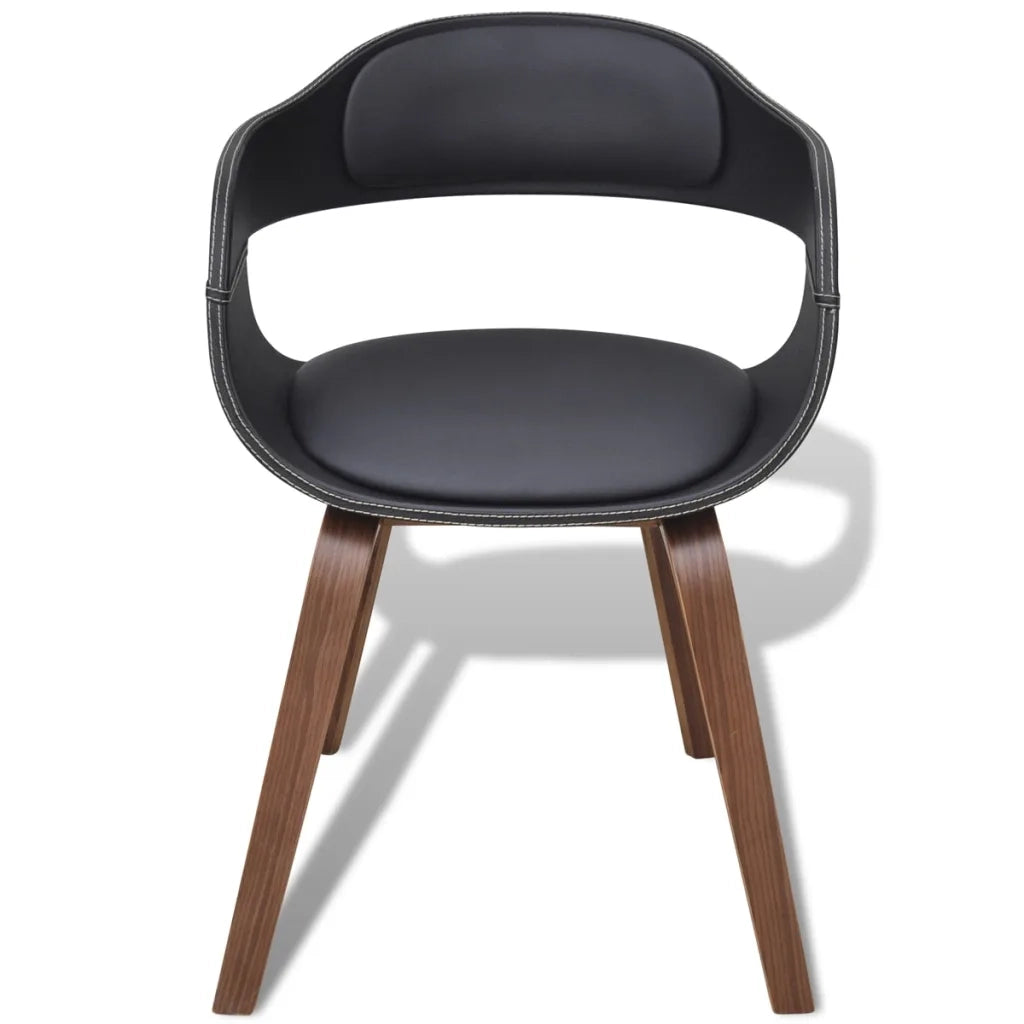 Sedie da Pranzo 4 pz Nere in Legno Piegato e Similpelle 271945