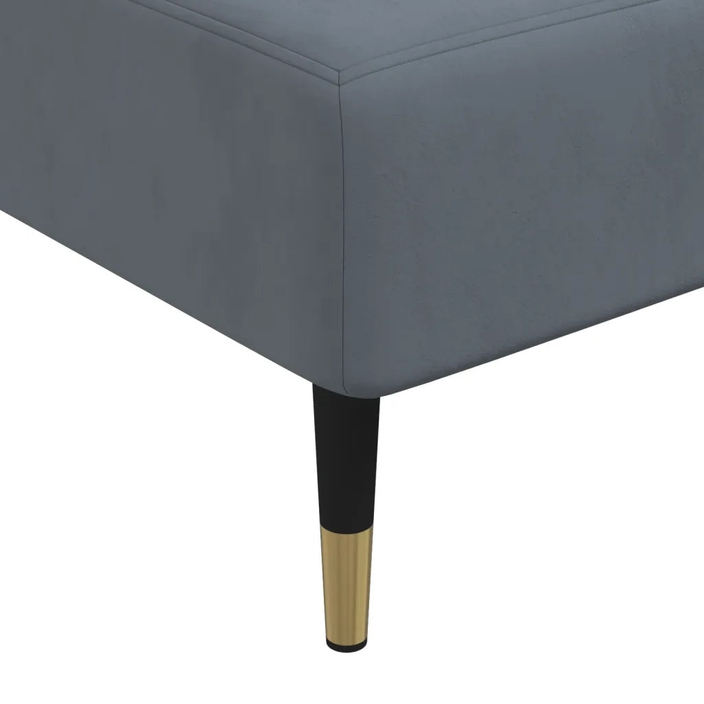 Divano Letto a L Grigio Scuro 279x140x70 cm in Velluto