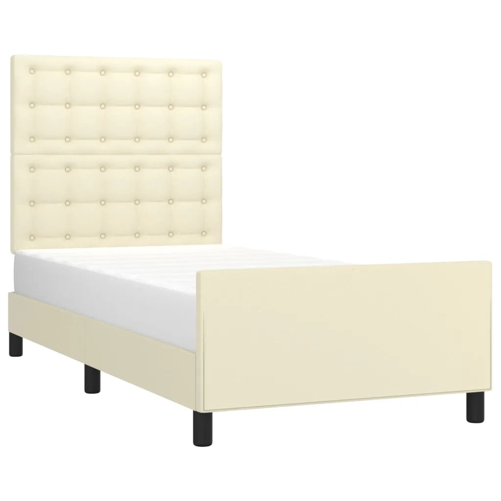 Giroletto con Testiera Crema 80x200 cm in Similpelle cod mxl 62318