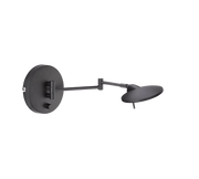 Applique Led Parete Interno Doppio Braccio Snodabile Nero Kazan GD Trio