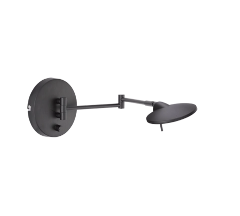 Applique Led Parete Interno Doppio Braccio Snodabile Nero Kazan GD Trio