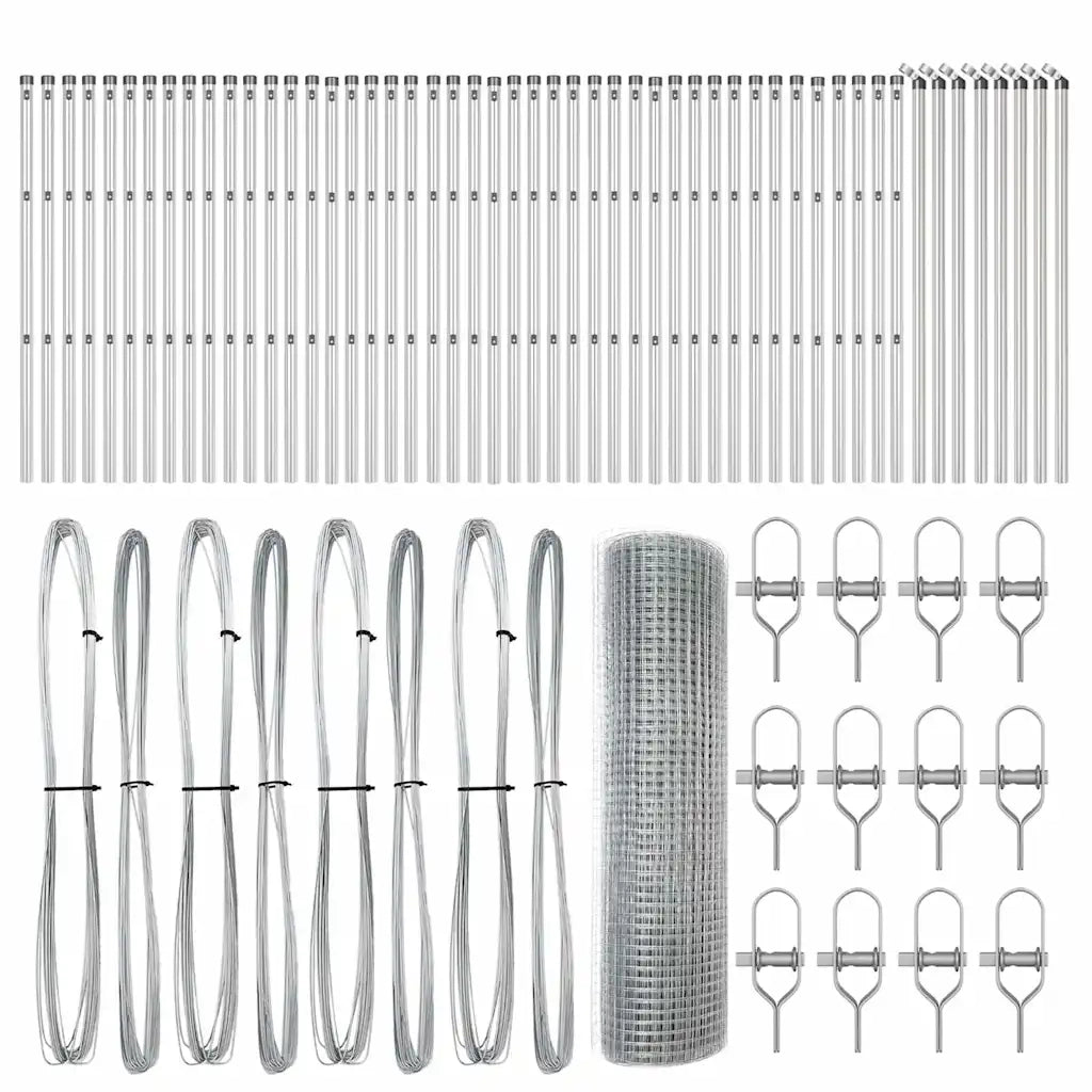 Palo della recinzione Argento 100 x 0,5 m (rete 12 x 12 mm)