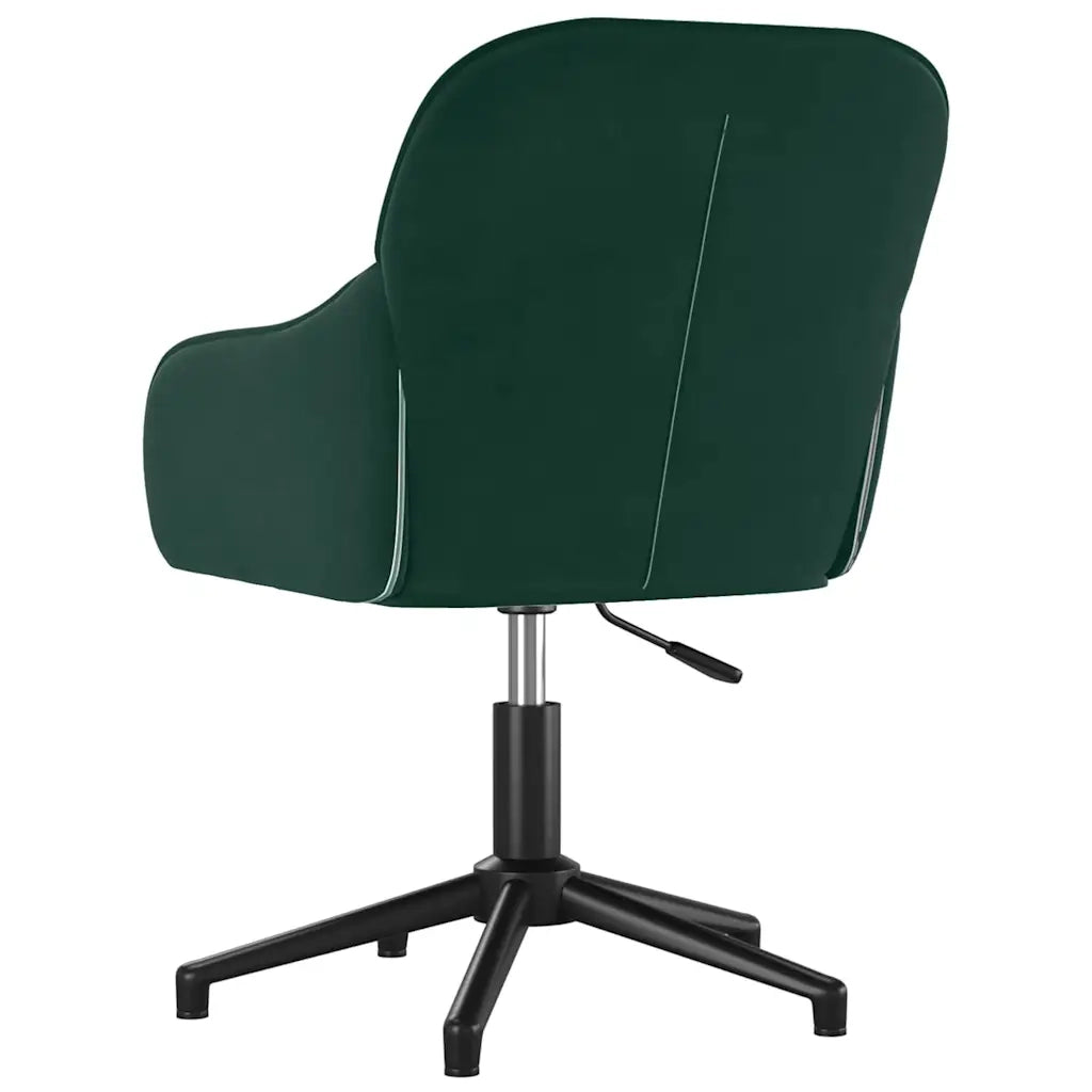 Sedia da Ufficio Girevole Verde Scuro in Velluto 344858