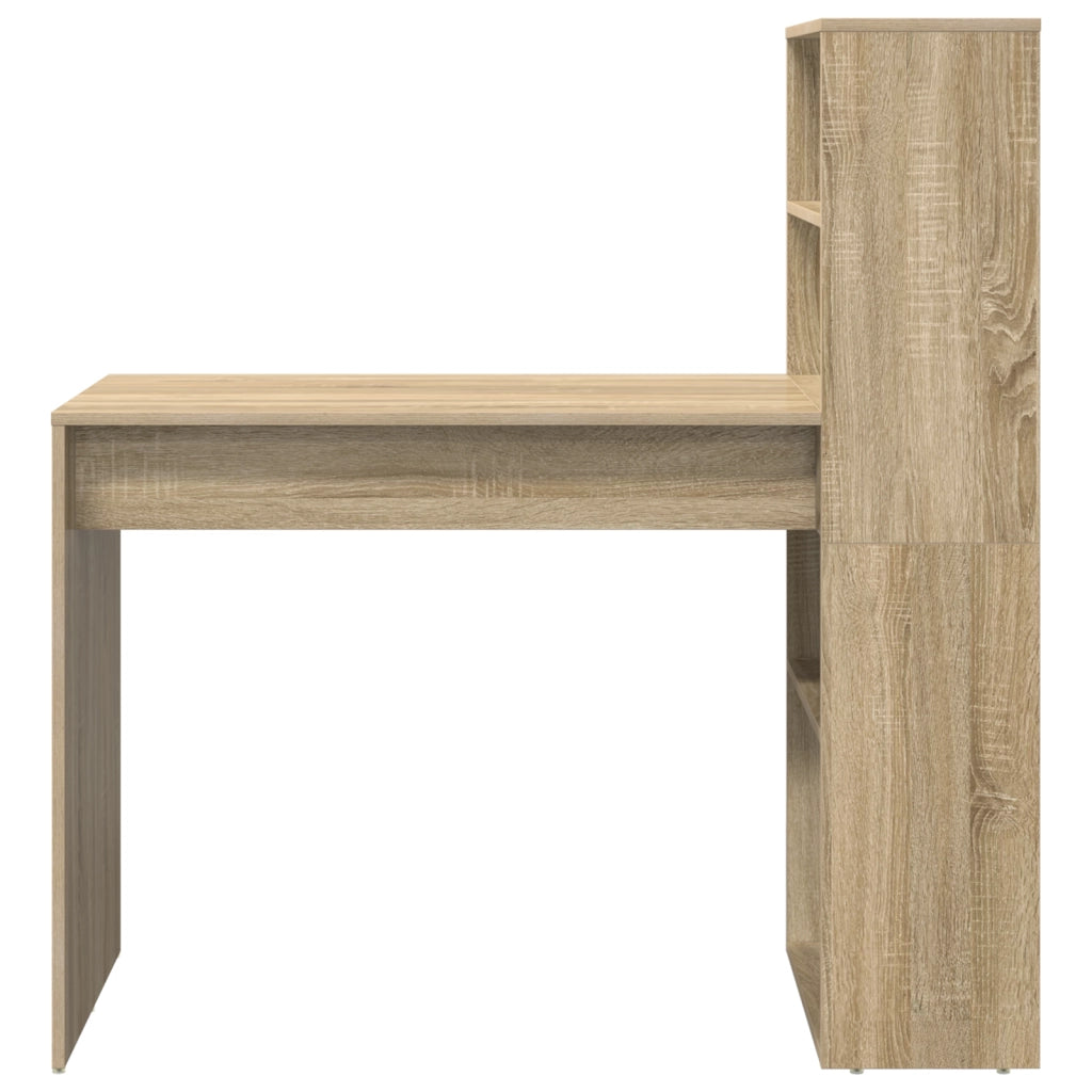 Scrivania con Storage Rovere Sonoma 113x54x120 cm Legno Ingegnerizzato