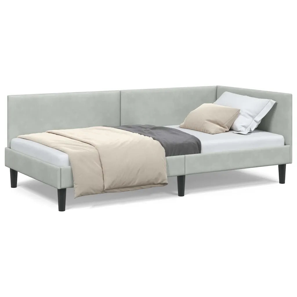vidaXL Cornice del letto ad angolo Altro Grigio chiaro 90 x 200 cm