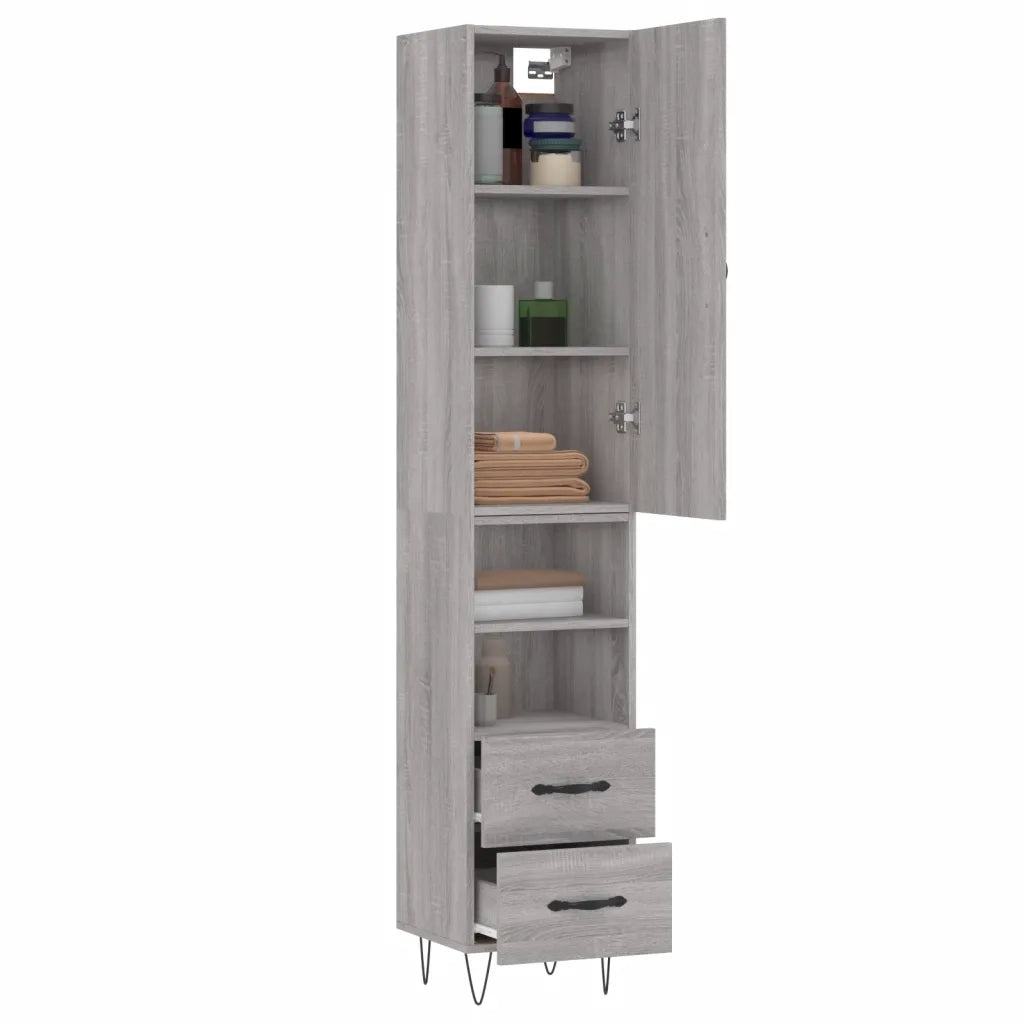 Credenza Grigio Sonoma 34,5x34x180 cm in Legno Multistrato 3198951
