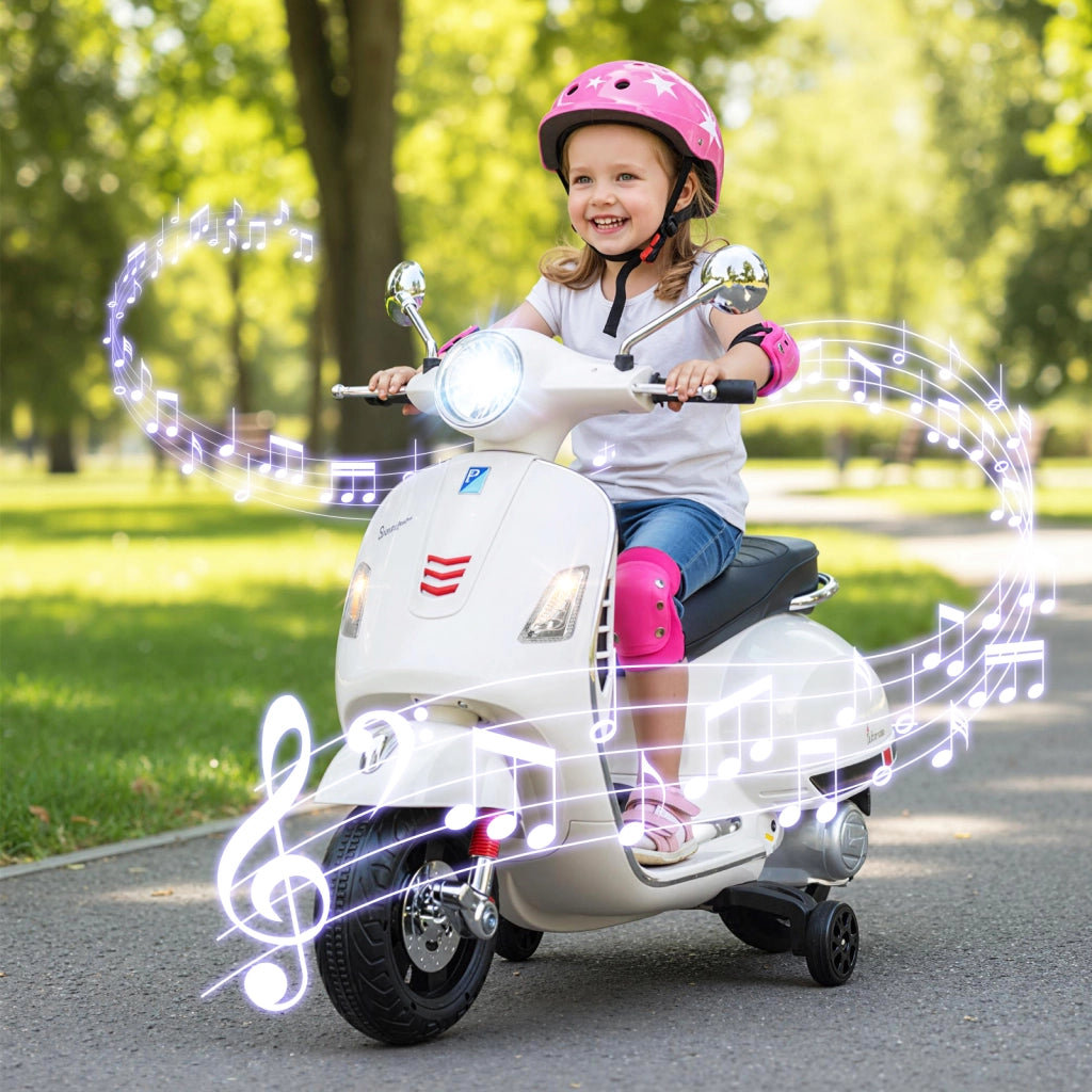 Bici elettrica bambini 12V vespa scooter 3-6 anni rotelle guida auto-Bici giocattolo motore batteria kart atv ragazza allenamento bambino Bianco
