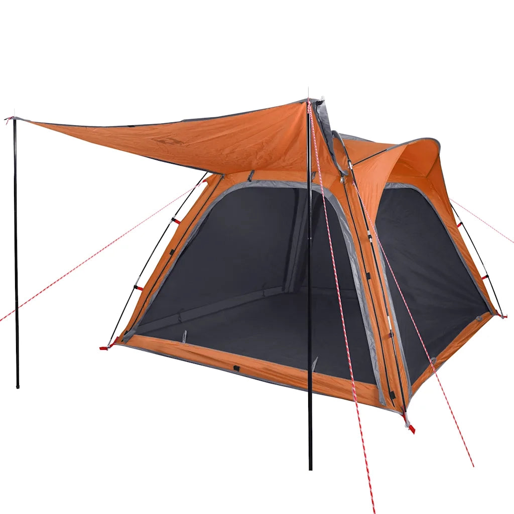 Tenda Campeggio 4 Persone Grigio e Arancione Impermeabile 94358