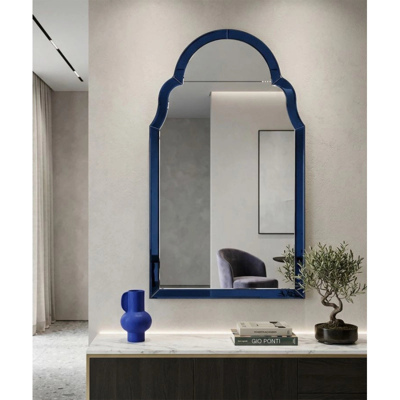 Specchio Da Muro Tangeri Blu cm 47x1x80 (misura Specchio cm 41x74)