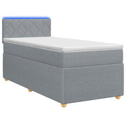 Letto con Box Spring, Materasso e LED Grigio Chiaro 90 x 190 cm 3453225