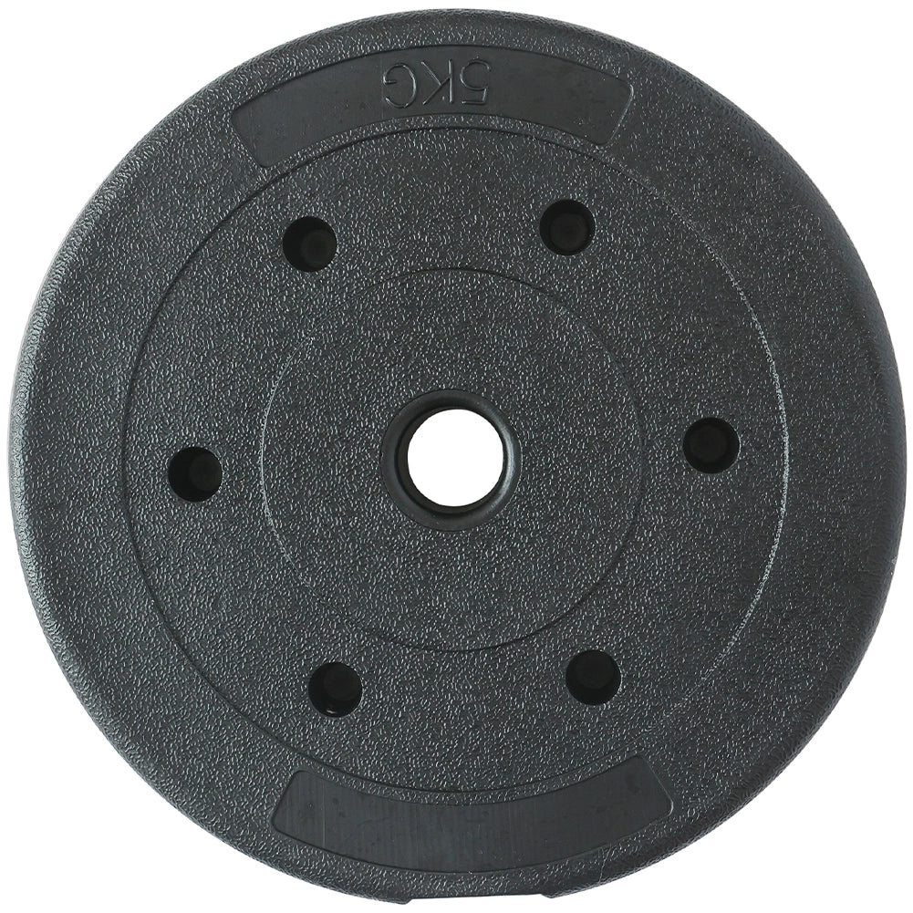 Set 2 Dischi Pesi per Bilanciere Manubrio 10kg (5 Kg x 2) Plastificati e Cemento