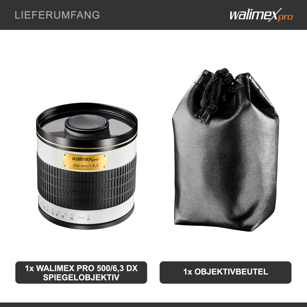 500/6,3 Obiettivo fotografico a specchio per DSLR, lunghezza focale di 500 mm, per fotocamera full-frame e APS-C