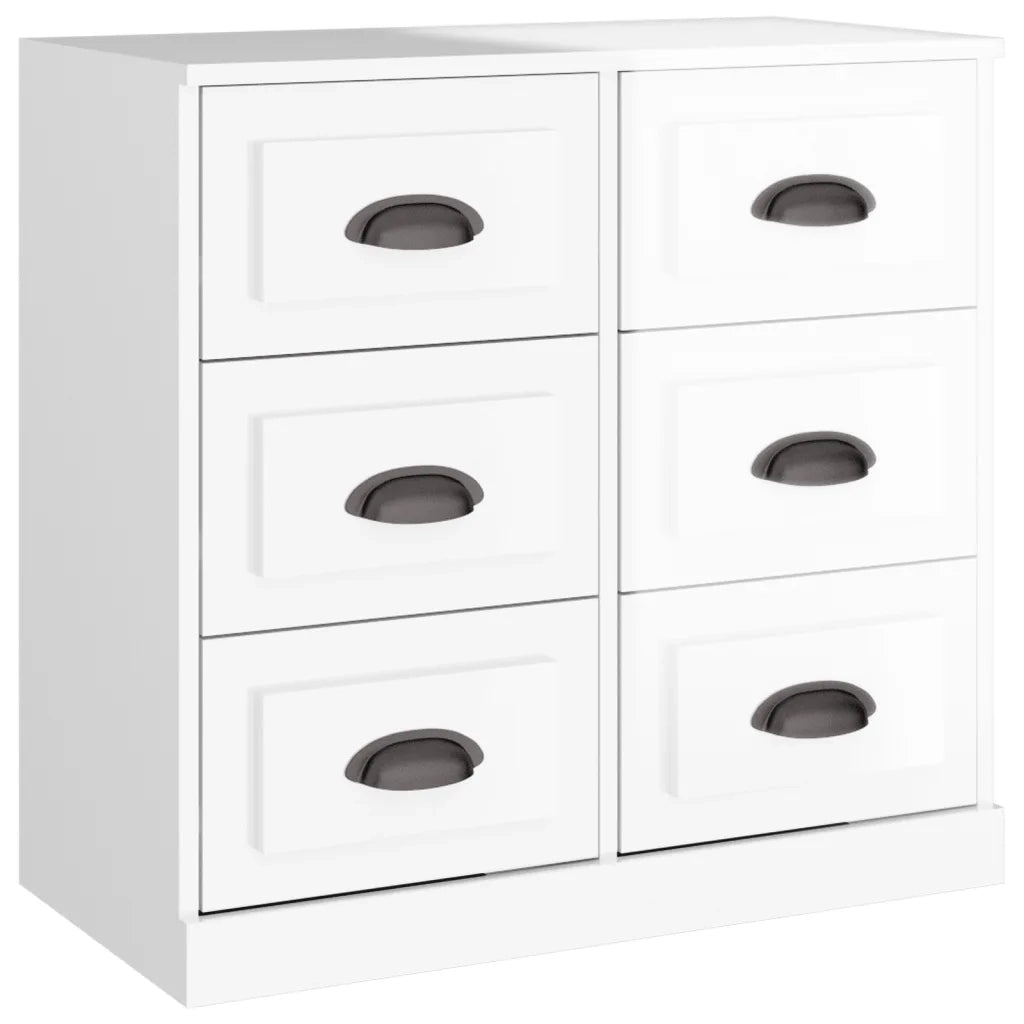 Credenza-Buffet-Armadio da cucina Bianco Lucido 70x35,5x67,5 cm in Legno Multistrato 682392