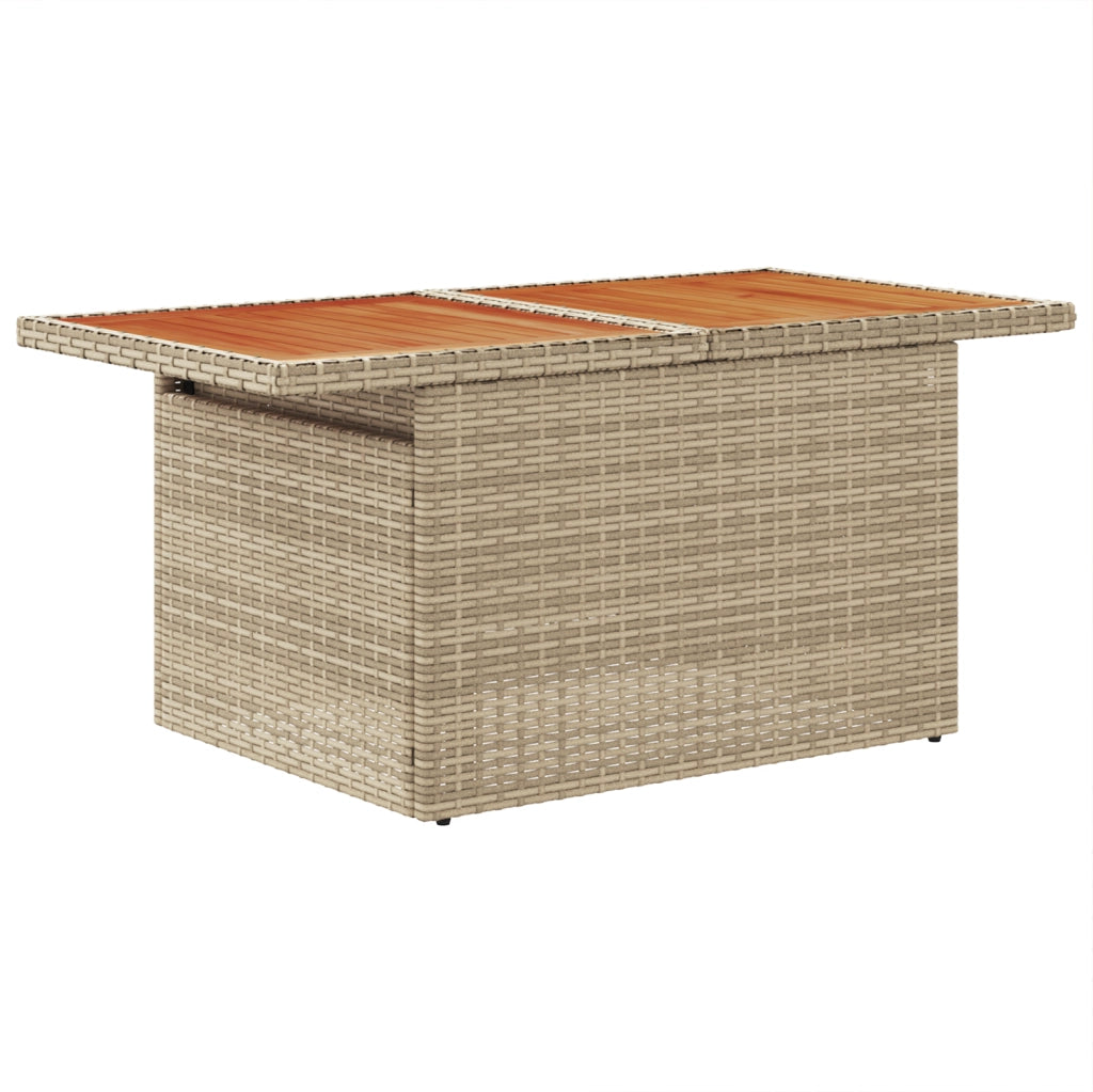 Set Divano Giardino 7 Pezzi con Cuscini Beige Polyrattan