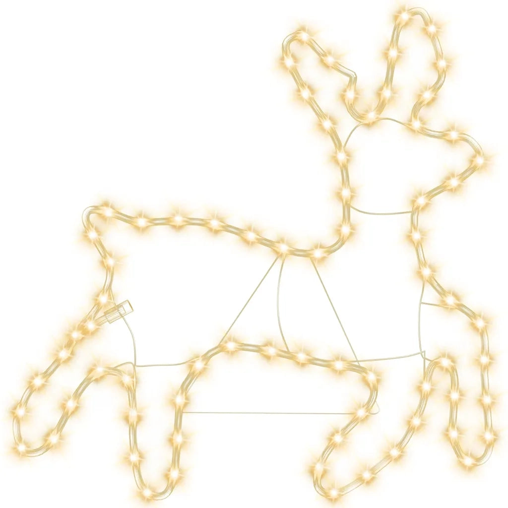 Figura Renna Natalizia con 72 LED Bianco Caldo 57x55x4,5 cm 343296