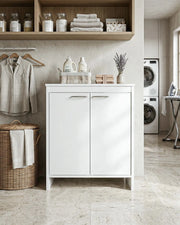 Base Lavanderia NEXA BASE 60 – Mobile Lavanderia in PVC con Ripiano Interno – 60x50x85 cm Bianco_