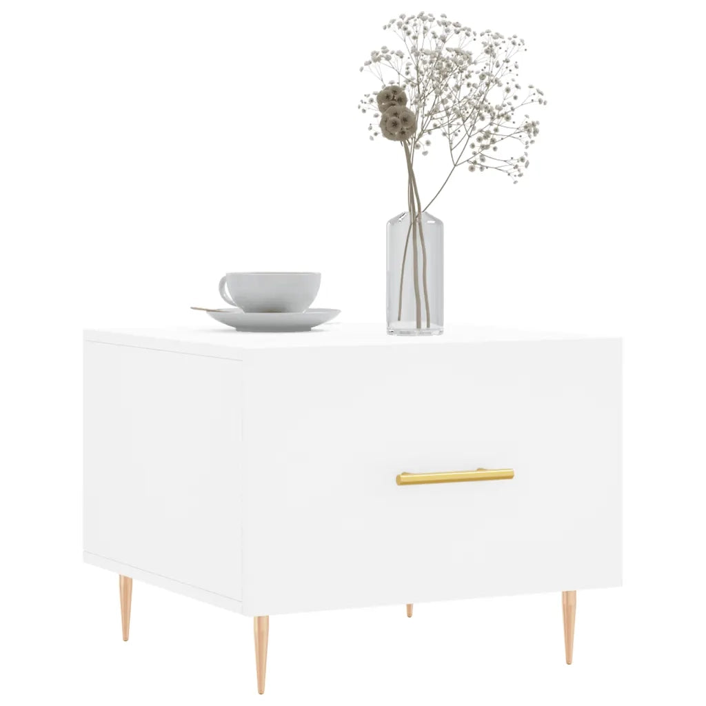 Tavolino da Salotto Bianco 50x50x40 cm in Legno Multistrato 829364