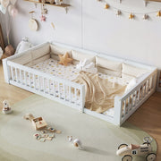 Letto singolo 90x200 - Xylo - Bianco con sponde e cuscino