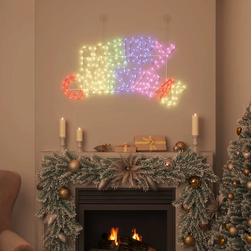 Insegna di Natale con 240 LED Multicolore 99,5 x 54 cm PVC 42018952