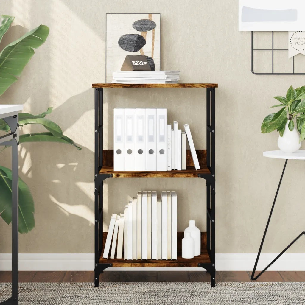 Libreria Rovere Fumo 50x33x82 cm in Legno Multistratocod mxl 83091