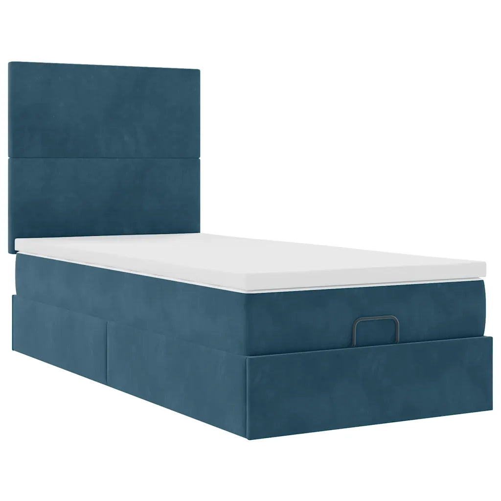 Struttura Letto Pouf con Materassi 90x200 cm in Velluto 3313377