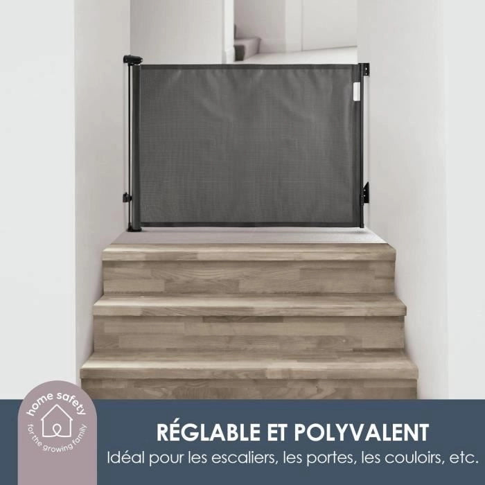 Barriera di sicurezza retrattile extra alta - DREAMBABY - da 60 a 140 cm H90 cm - Nero