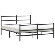 Letto matrimoniale | Letto per adulti | Giroletto con Testiera e Pediera Metallo Nero 150x200 cm