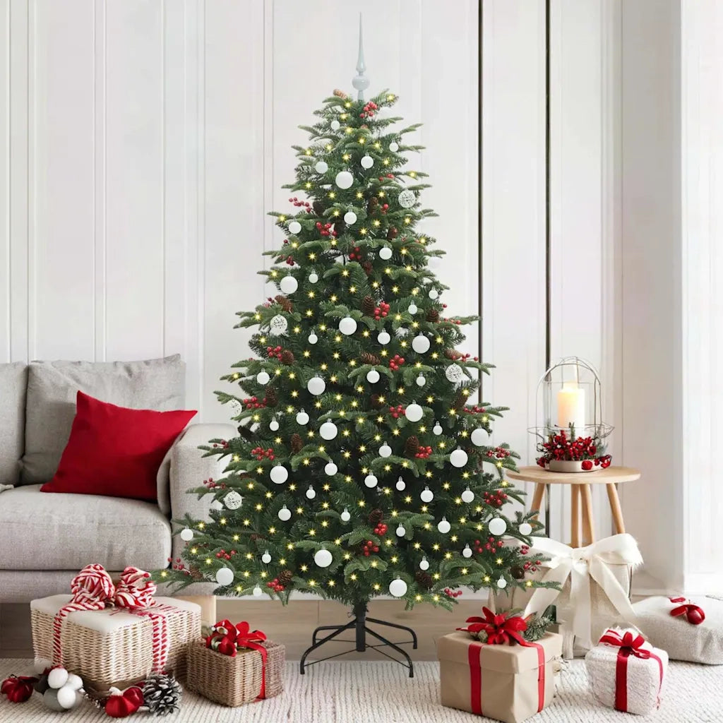 Albero di Natale | Decorazioni natalizie artificiale con 300 LED Verde 180 cm