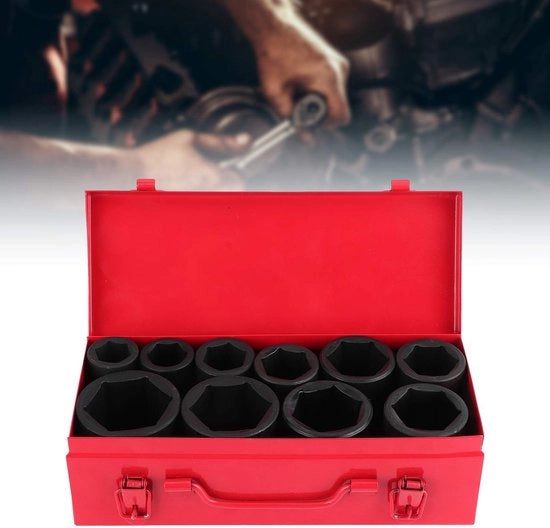 Kit di chiavi a martello 10 pezzi - set di chiavi a doppio fine - contenitore di misurazione per fori da 22 a 50 mm - materiale Cr-Mo di alta qualità - duraturo - con contenitore di conservazione