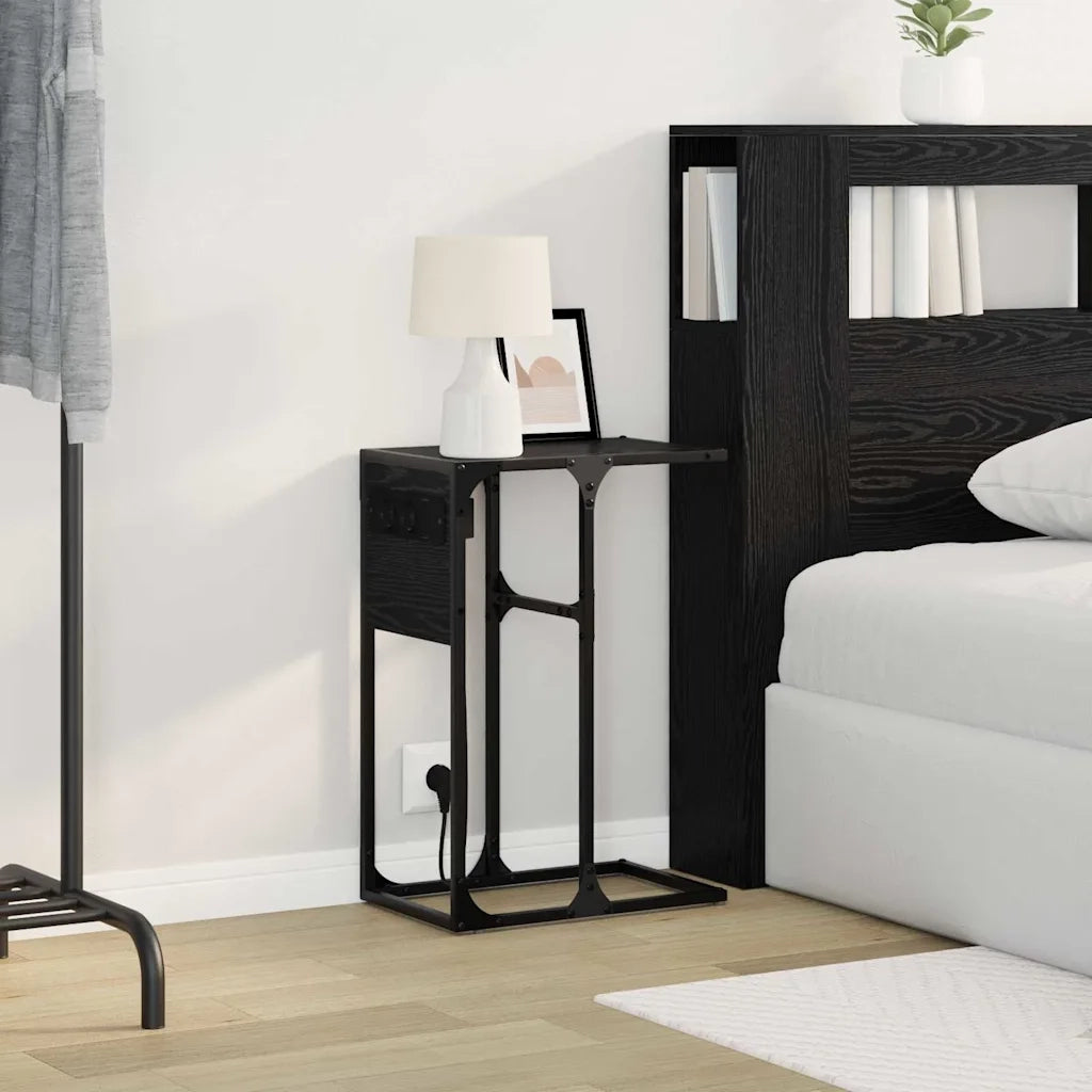 Armadio da Notte Rovere Nero 41,5 x 26 x 60,5 cm 859600