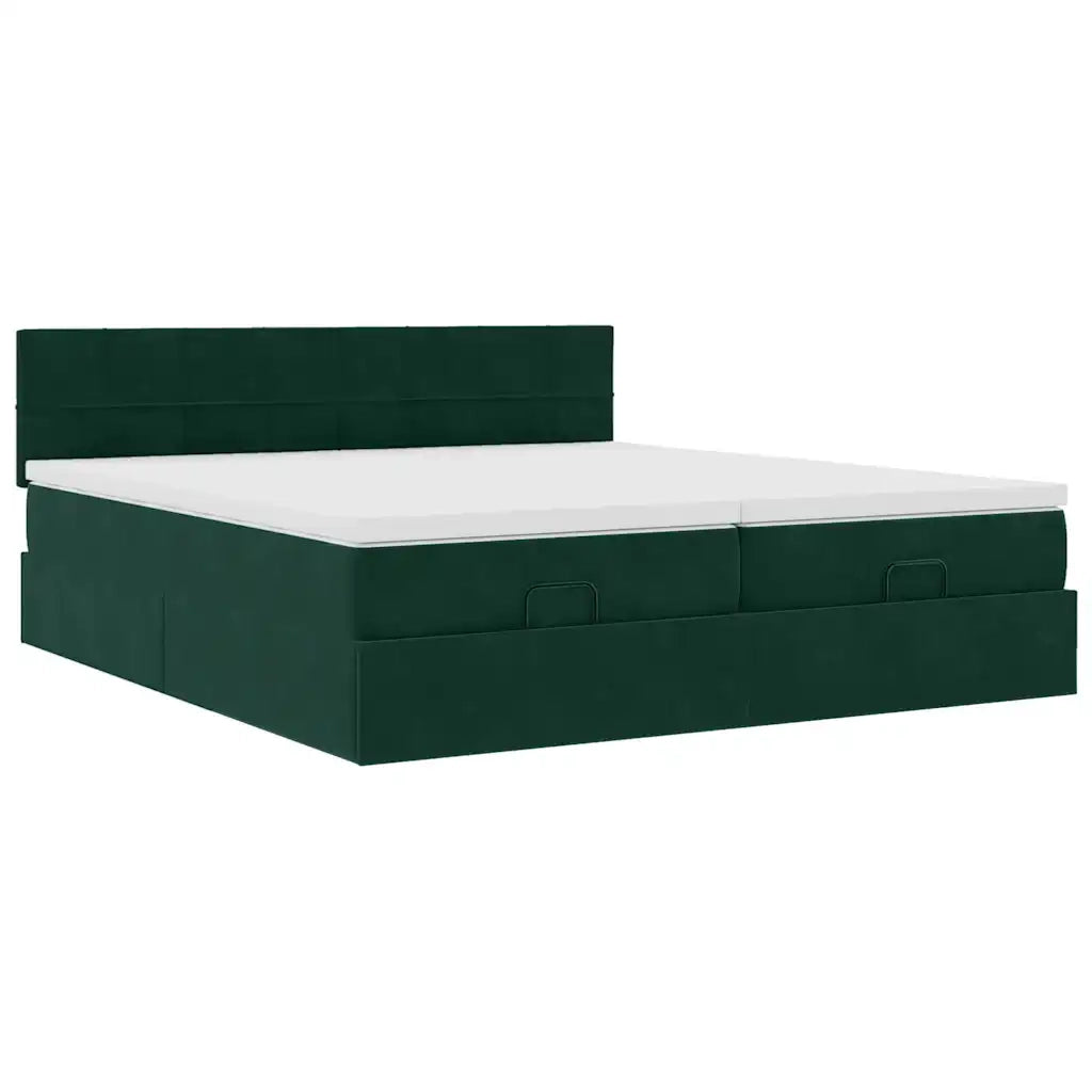 vidaXL Struttura Letto Pouf con Materassi 200x200 cm Velluto