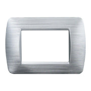 Placca Plastica Serie Space 3P Colore Silver Satinato Compatibile Con Bticino Living Light