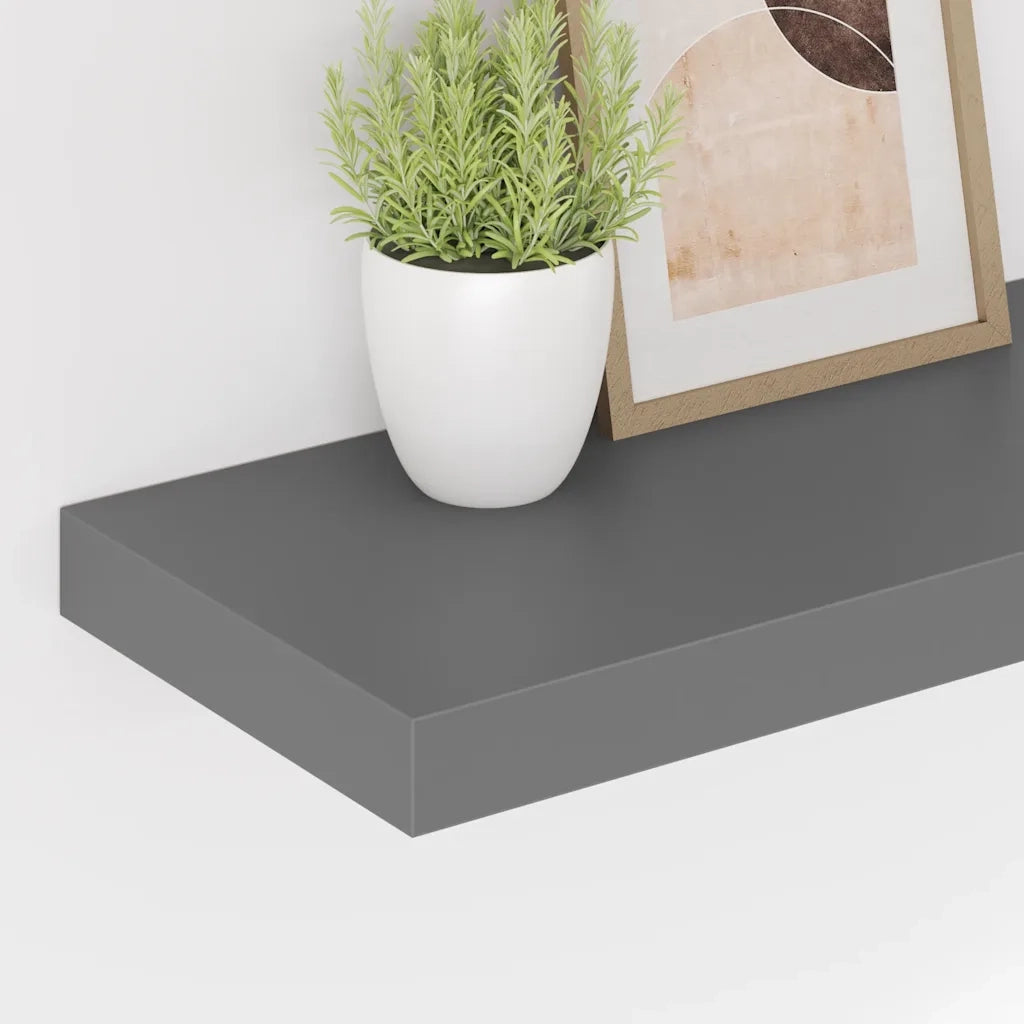 Scaffali a Parete 4 pz Grigio Lucido 60x23,5x3,8 cm in MDF 323792