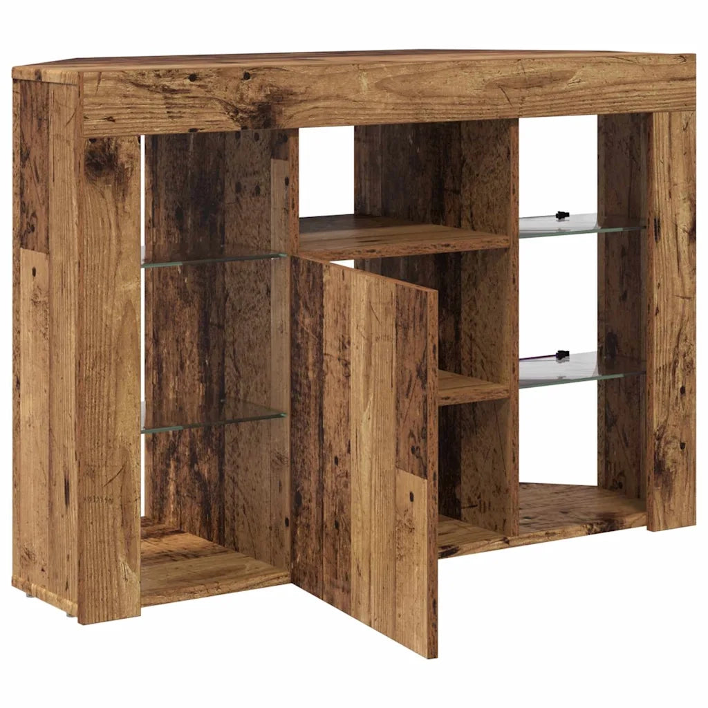 Mobile TV LED Angolare Legno vecchio 100x40x68cm 889793