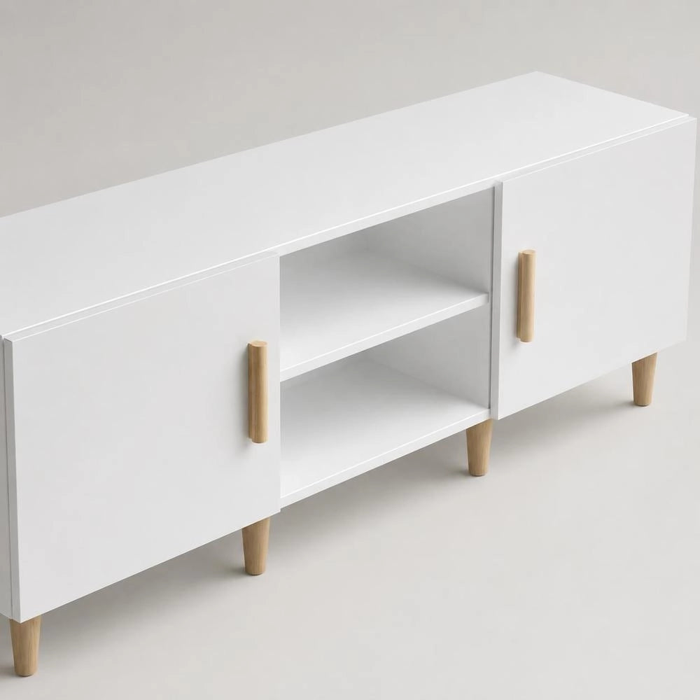 TV Cabinet White 150x30x50 Cm Wood-based Material