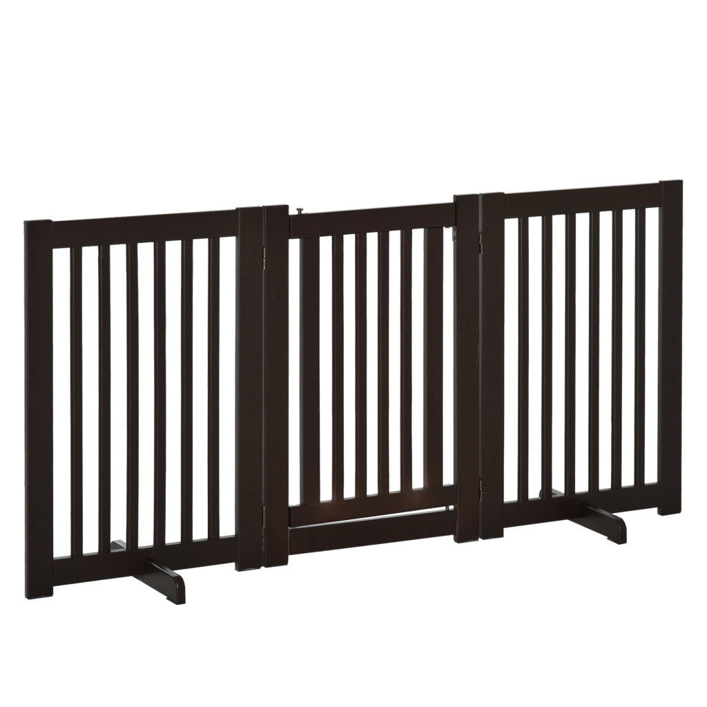 Cancello per Cani Regolabile ¨C Zephmum ¨C Legno Scuro 155x76 cm