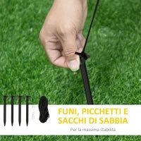 Babbo Natale Gonfiabile 132cm con Slitta e 3 Renne, Luci LED Integrate, Decorazione Natalizia da Esterno