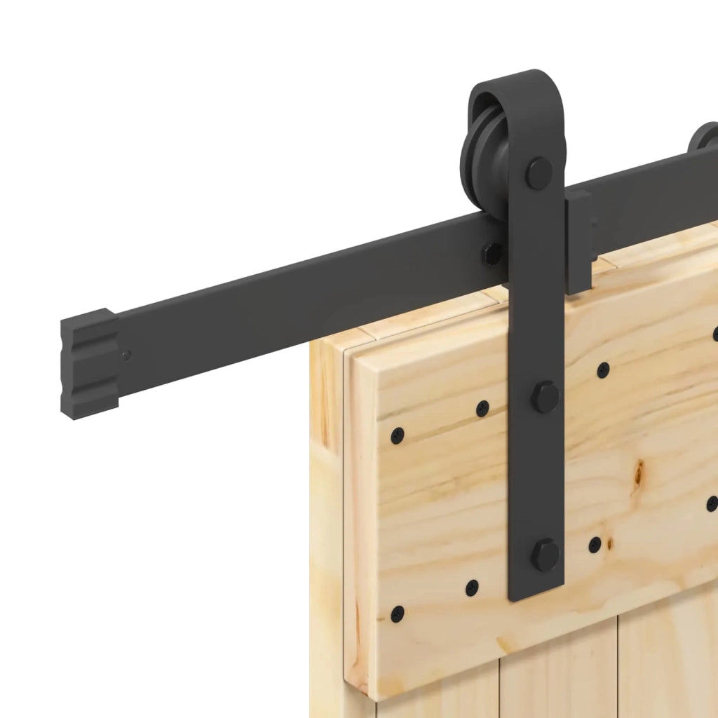 Porta scorrevole NARVIK Naturale e Nero 100 x 210 cm (213,5 cm)