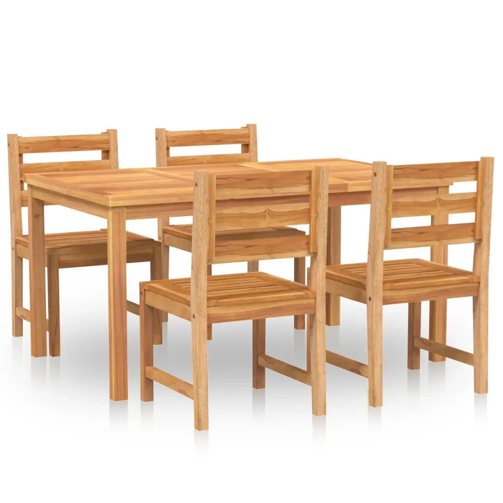 Set da Pranzo per Giardino 5 pz in Legno Massello di Teak 3157185