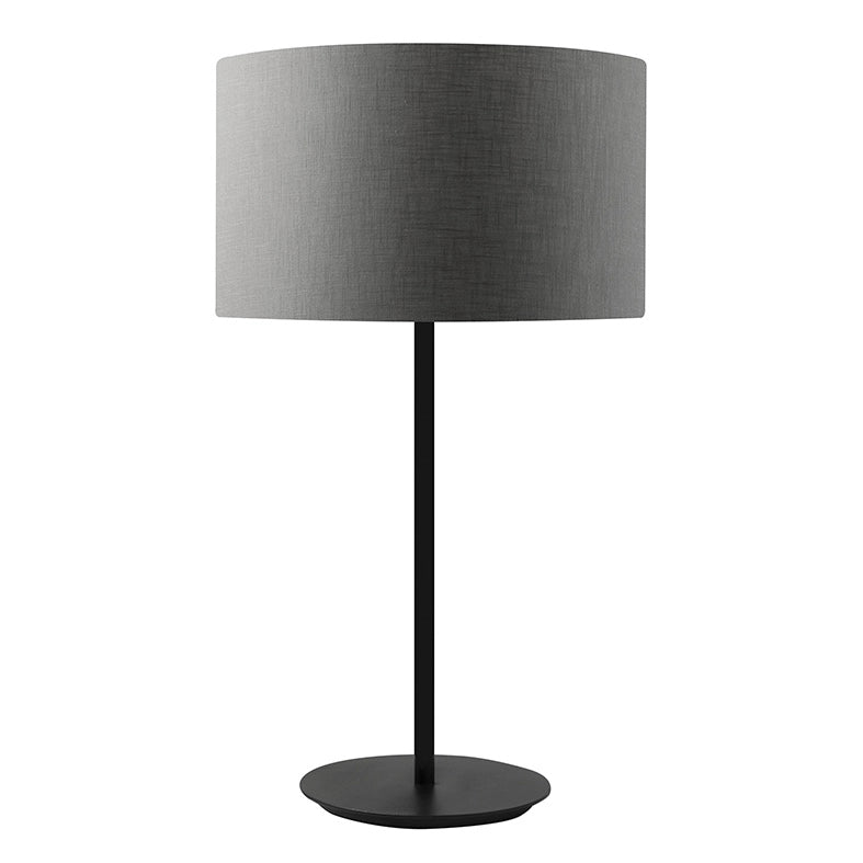 Lampada da Tavolo Vivien Nera con Paralume Cilindrico Antracite - Attacco E27 IP20 75W - Illuminazione Interni Rossini Group