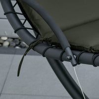 Sedia Dondolo Pensile Relax Chaise Longue con Tettuccio Grigio