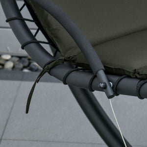 Sedia Dondolo Pensile Relax Chaise Longue con Tettuccio Grigio